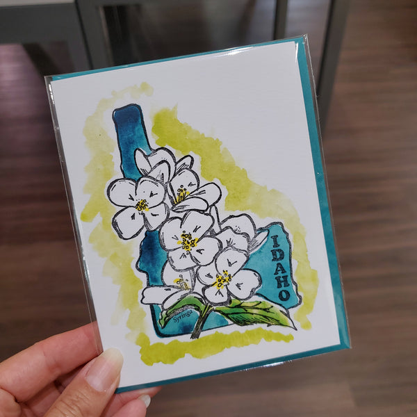 Idaho Syringa, letterpress printed greeting card