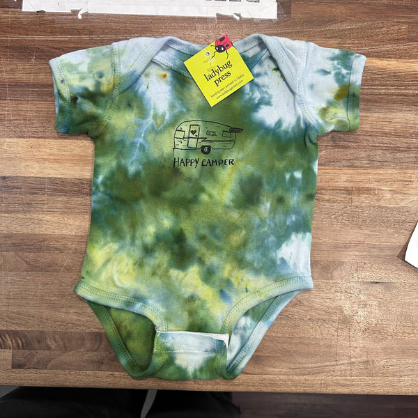 Ice Dyed Happy Camper Onesie