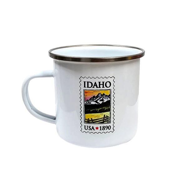 Idaho Postage Stamp Enamel Mug