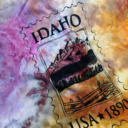 Ice Dyed Idaho Stamp Tank Top, Adult Sizes