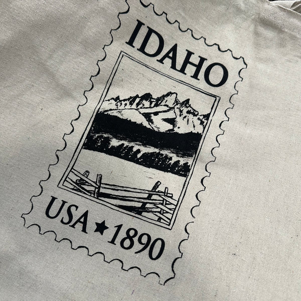 Idaho Postage Stamp Tote Bag, Screen Printed Large heavy duty canvas bag