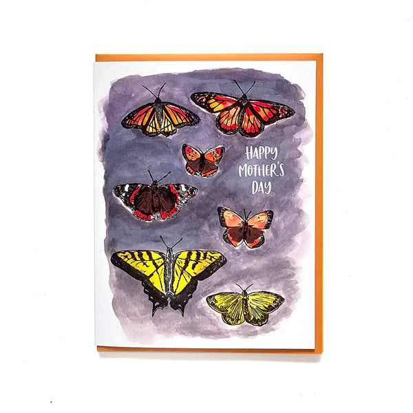 Happy Mother's Day Butterfly, letterpress printed card. Eco friendly