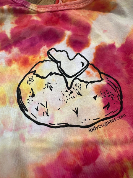 Ice Dyed Idaho Spud Tank Top, Screen Printed Adult Sizes
