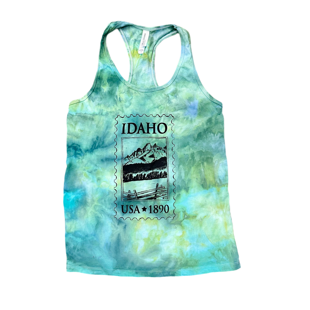 Ice Dyed Idaho Stamp Tank Top, Adult Sizes