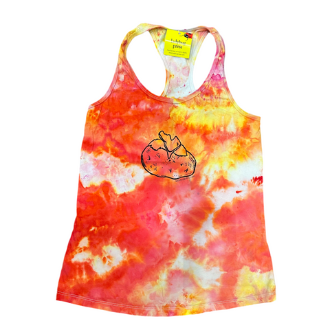 Ice Dyed Idaho Spud Tank Top, Screen Printed Adult Sizes