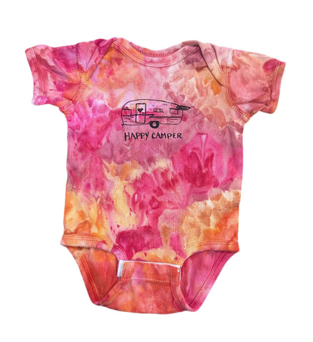 Ice Dyed Happy Camper Onesie
