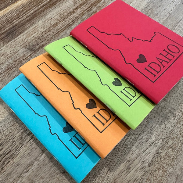 Idaho Heart Notebook, Staple bound, Letterpress printed eco friendly