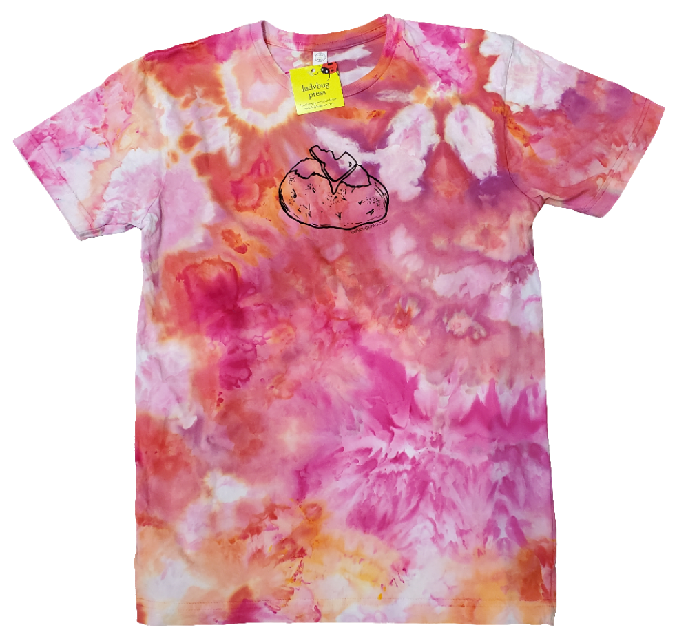Toddler Ice Dyed Idaho Spud T-shirt, screen printed with eco-friendly waterbased inks, toddler sizes