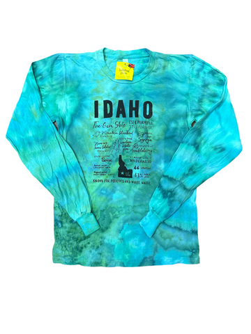Ice Dyed Idaho Facts Long Sleeve, Adult Sizes