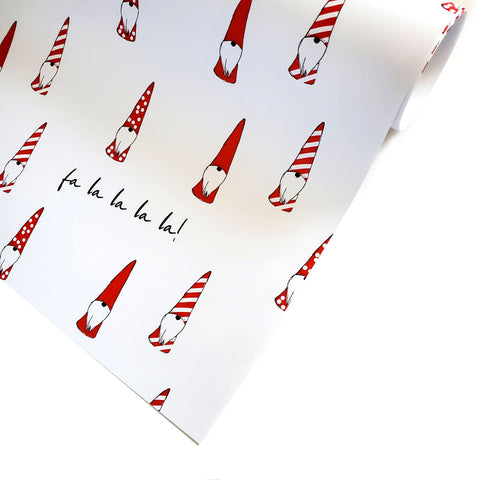 Gnome fa la la la Wrapping paper, 20x29 inches