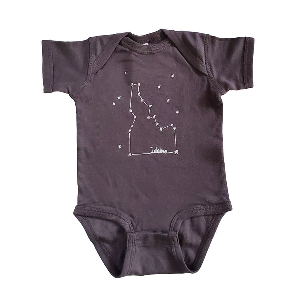 Idaho Constellation Onesie, eco-friendly waterbased inks