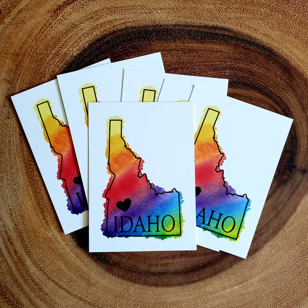 Idaho Heart Rainbow Gift Tags, 6pack.