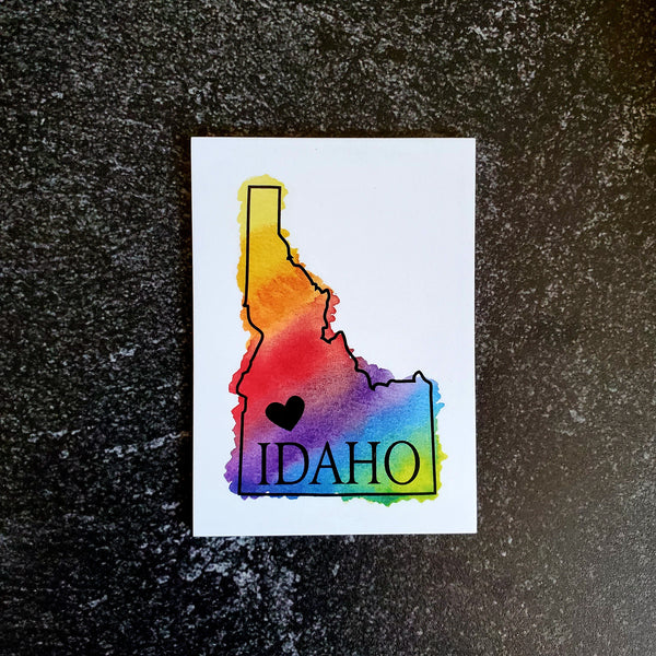 Idaho Heart Rainbow Gift Tags, 6pack.