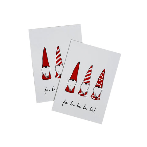 Fa la la Gnomes Gift Tag, 6 pack.