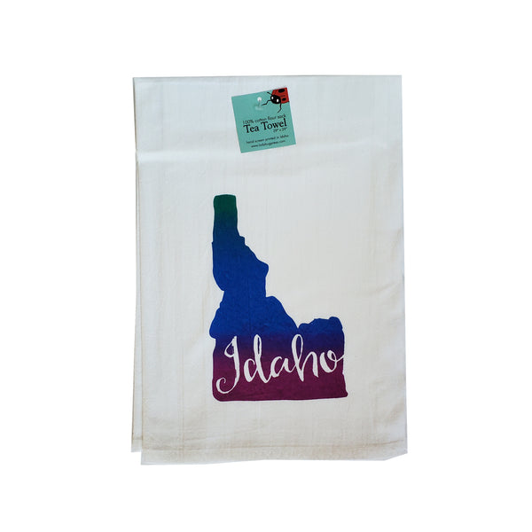 Idaho Tea Towel, Screen Printed flour sack towel