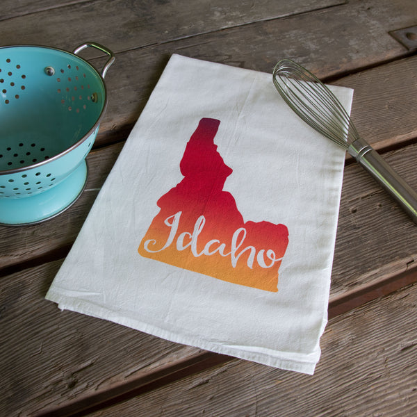Idaho Tea Towel, Screen Printed flour sack towel