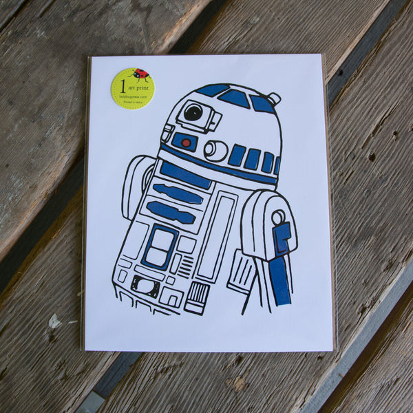 R2D2 art print, eco friendly