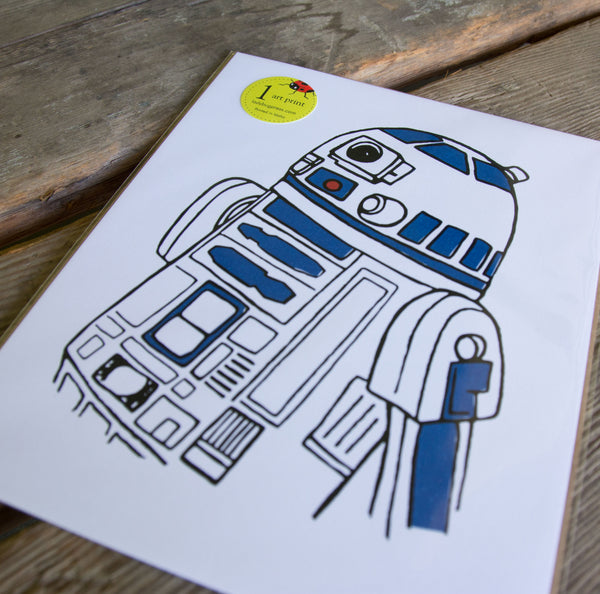 R2D2 art print, eco friendly