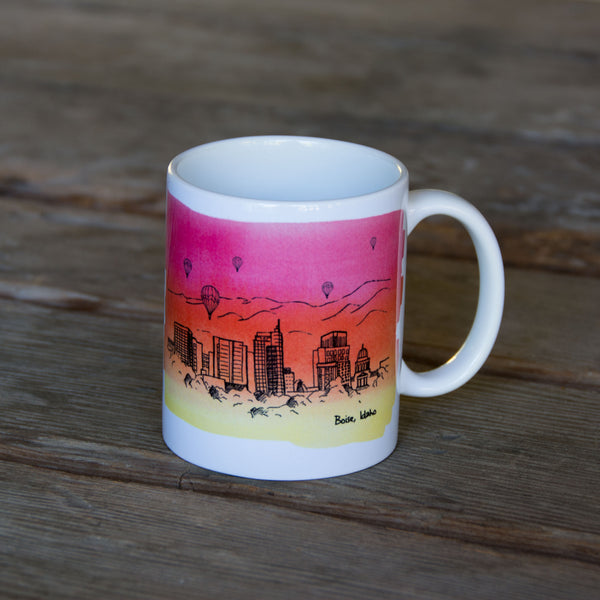Boise Skyline MUG, watercolor