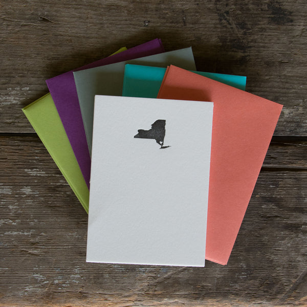 Custom State Note Cards 10 pack, letterpress printed eco friendly