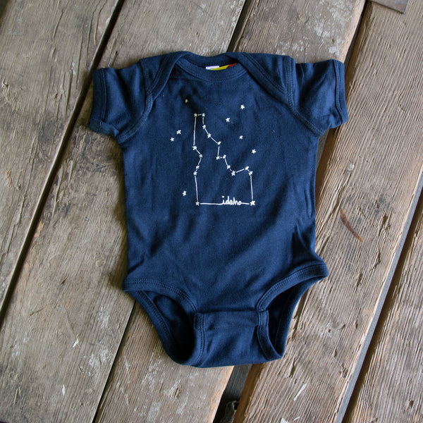 Idaho Constellation Onesie, eco-friendly waterbased inks