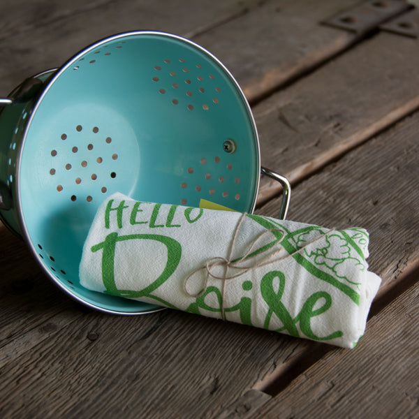 Boise Map Tea Towel, Screen Printed flour sack towel
