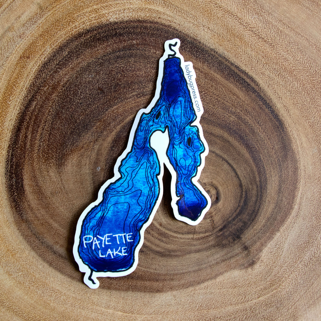 Payette Lake Depth Lines Sticker, McCall Design