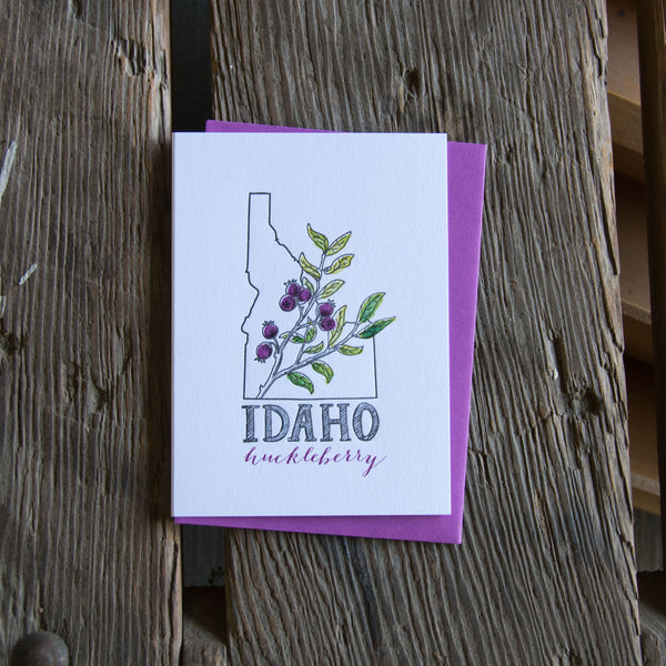 Idaho Huckleberry, letterpress printed eco friendly