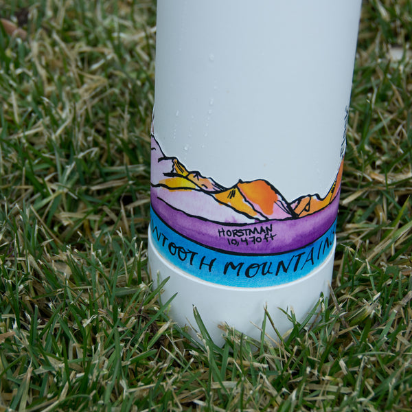 Sawtooth Mountain Range Watercolor Wrap Sticker