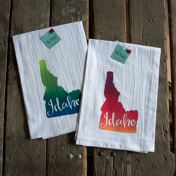 Idaho Tea Towel, Screen Printed flour sack towel