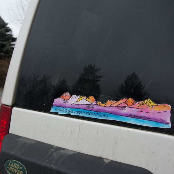 Sawtooth Mountain Range Watercolor Wrap Sticker