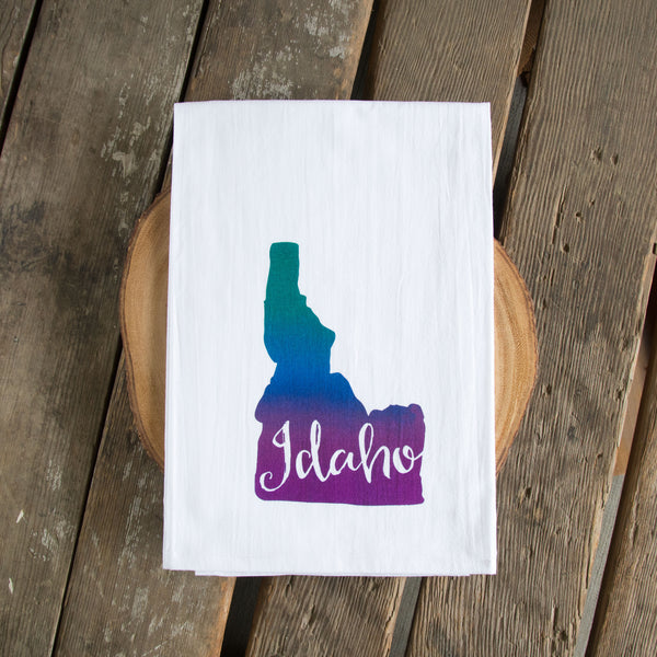 Idaho Tea Towel, Screen Printed flour sack towel