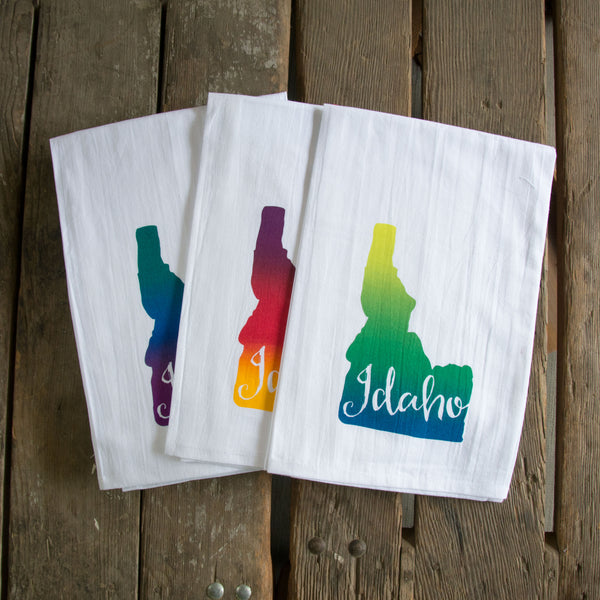 Idaho Tea Towel, Screen Printed flour sack towel