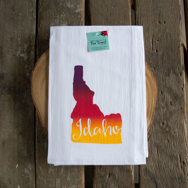 Idaho Tea Towel, Screen Printed flour sack towel