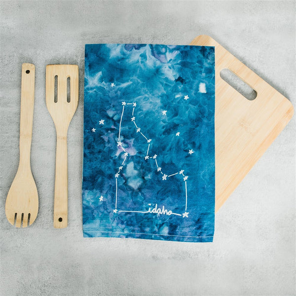 Dyed Idaho Constellation Tea Towel, Screen Printed floursack