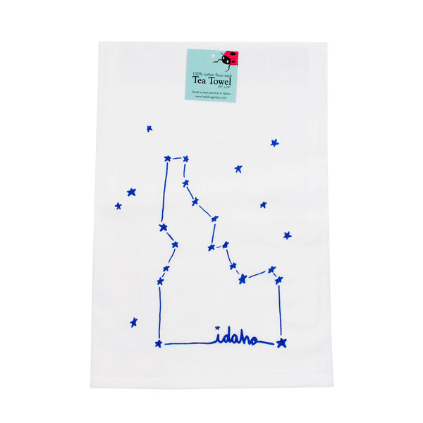 Idaho Constellation Tea Towel, Screen Printed flour sack towel
