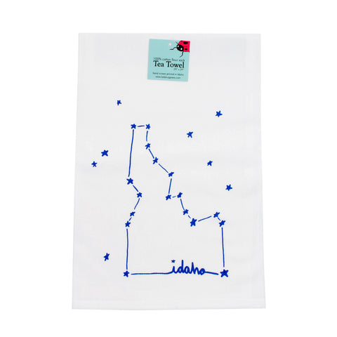Idaho Constellation Tea Towel, Screen Printed flour sack towel